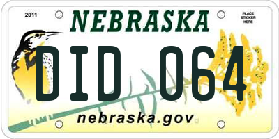 NE license plate DID064
