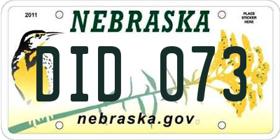 NE license plate DID073
