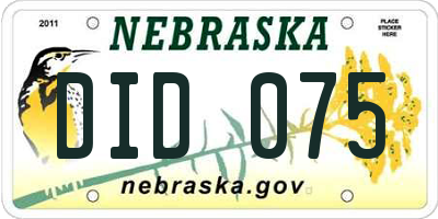 NE license plate DID075