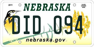 NE license plate DID094
