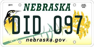 NE license plate DID097
