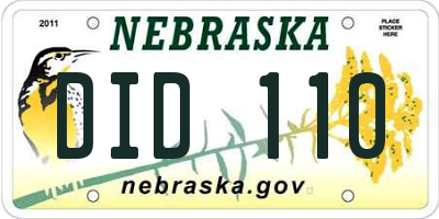 NE license plate DID110