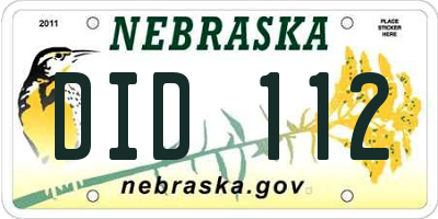 NE license plate DID112
