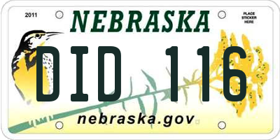 NE license plate DID116