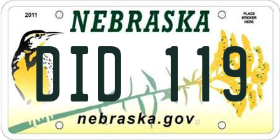 NE license plate DID119