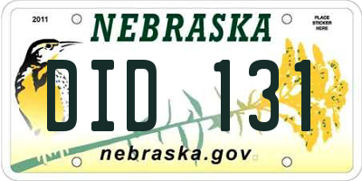 NE license plate DID131