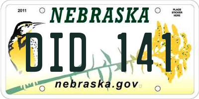 NE license plate DID141