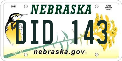 NE license plate DID143