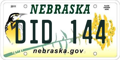 NE license plate DID144