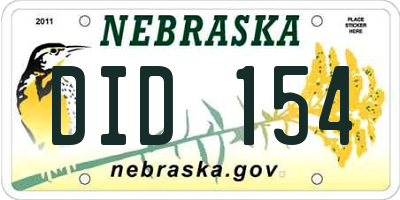 NE license plate DID154