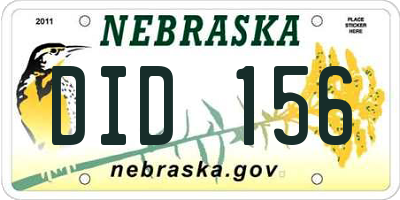 NE license plate DID156