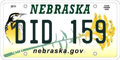 NE license plate DID159