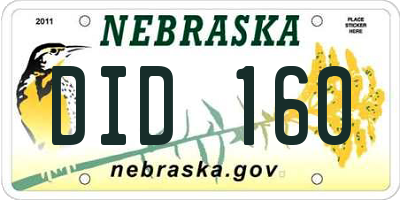 NE license plate DID160