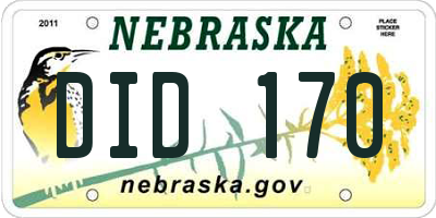 NE license plate DID170