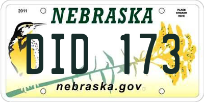 NE license plate DID173