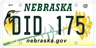 NE license plate DID175