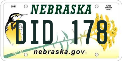 NE license plate DID178