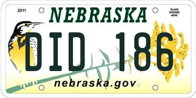 NE license plate DID186