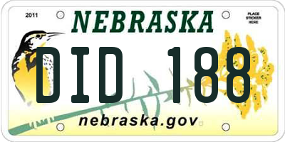 NE license plate DID188