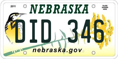NE license plate DID346