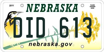 NE license plate DID613