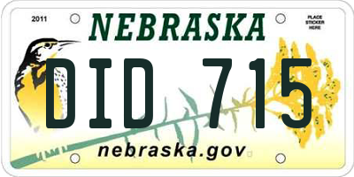 NE license plate DID715