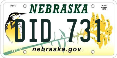 NE license plate DID731