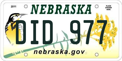 NE license plate DID977