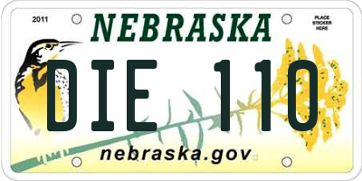 NE license plate DIE110