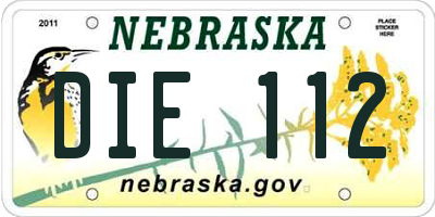 NE license plate DIE112