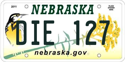 NE license plate DIE127