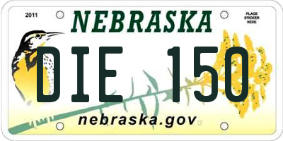 NE license plate DIE150