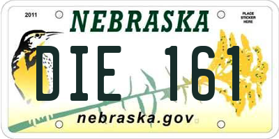 NE license plate DIE161