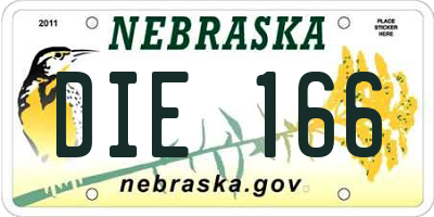 NE license plate DIE166