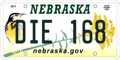 NE license plate DIE168