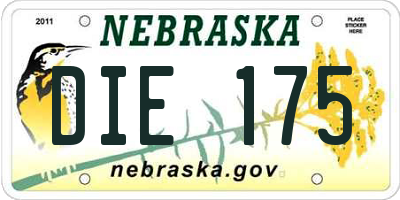 NE license plate DIE175