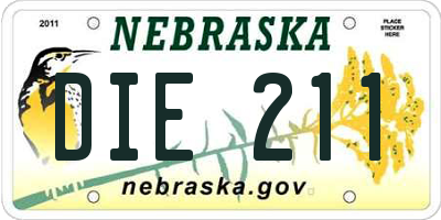 NE license plate DIE211