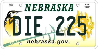 NE license plate DIE225