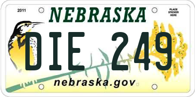 NE license plate DIE249