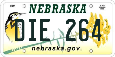 NE license plate DIE264