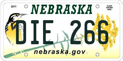 NE license plate DIE266