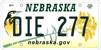 NE license plate DIE277
