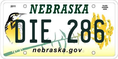 NE license plate DIE286