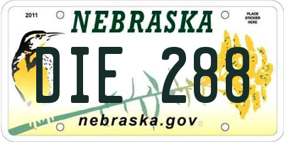 NE license plate DIE288