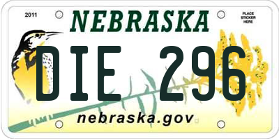 NE license plate DIE296