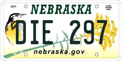 NE license plate DIE297