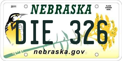 NE license plate DIE326
