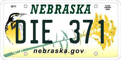 NE license plate DIE371