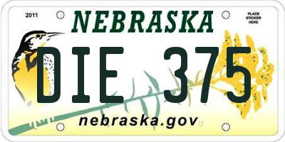 NE license plate DIE375