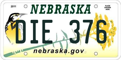 NE license plate DIE376